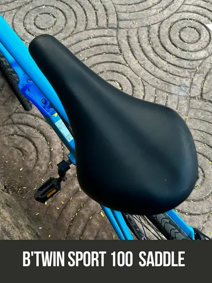 The Btwin Sport 100 saddle is one of the better features of this bike. We found it to be of good quality and comfortable for most riders.