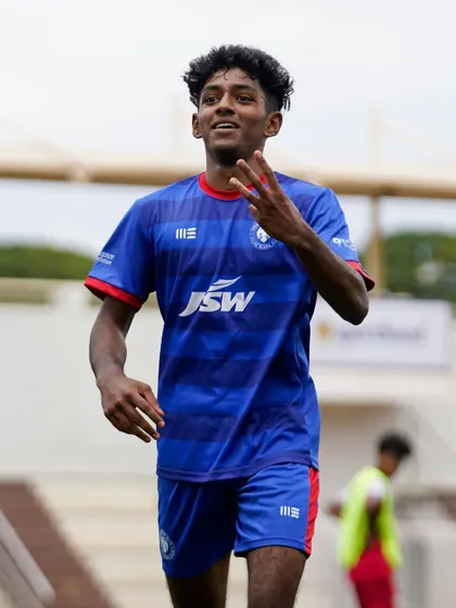 We celebrate every success on the path to greatness. This player celebrates scoring a hat-trick for the U19s Young Blues Elite, a testament to the hard work and dedication fostered in our high-performance programs.