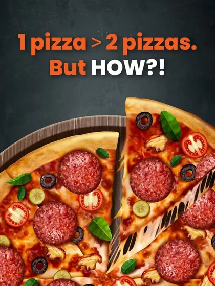 How can one pizza be more than two pizzas? It's not magic, it's geometry. The area of a circle increases exponentially with its radius, which leads to this surprising result.