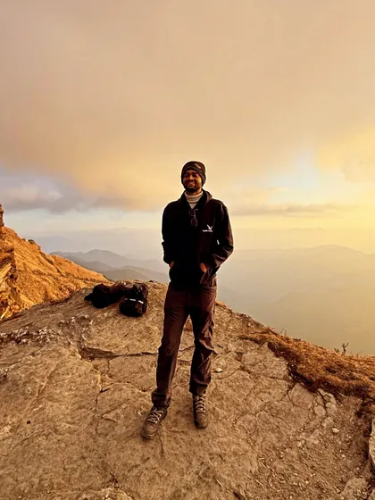 One of our trip captains soaking in the sunset on the Chopta trek. Our team lives for these moments and loves sharing them with you.