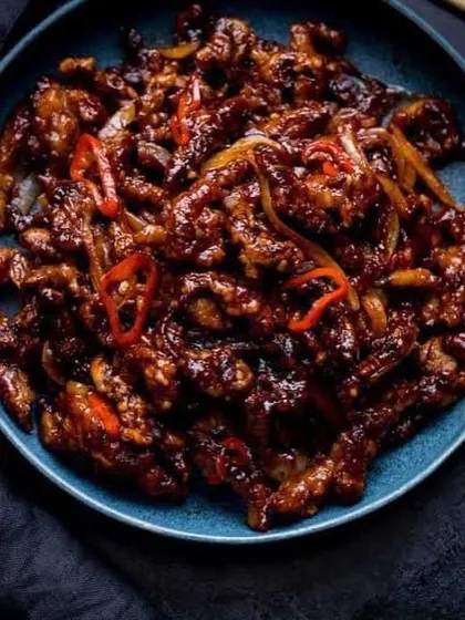My Chilli Shrimp Oil used to create a delicious crispy chilli beef dish. It shows how versatile this condiment is for your Asian cooking.