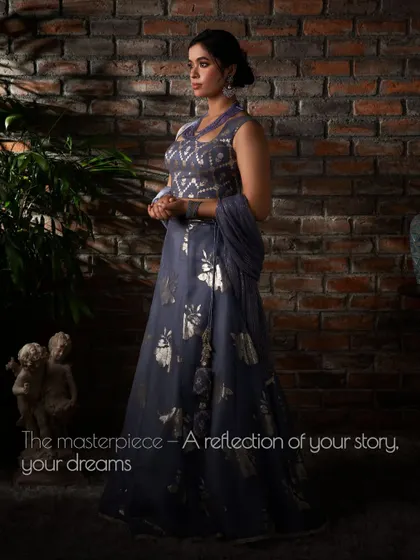 This masterpiece is a reflection of your story, your dreams. My custom lavender lehenga is designed to make you feel unique and elegant.