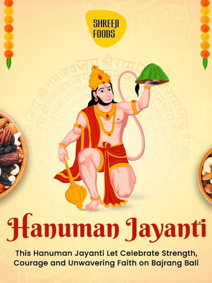 This Hanuman Jayanti, celebrate strength and faith with a healthy offering. My mixed dry fruits provide the energy and courage inspired by Bajrang Bali.