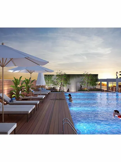 The rooftop swimming pool at Flora Avenue, a first for the region. This key amenity was central to our vision of providing unparalleled community facilities and a luxurious lifestyle for residents.