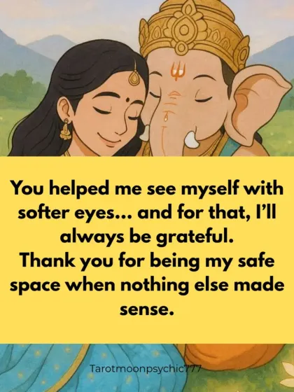 This part of the letter thanks Ganesha for helping me see myself with softer eyes. He provided a safe space when nothing else made sense, and for that, I am eternally grateful.
