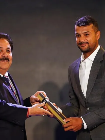 Another shot of Mayank receiving his award. Be strong when you are weak, be brave when you are frightened, and be unassuming when you are triumphant.