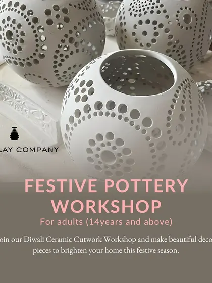 Light up your home with our festive cutwork pottery workshops, perfect for Diwali. Learn to create stunning tea light holders and other decorative pieces to brighten your celebrations.