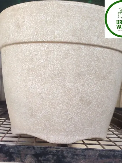 A simple, elegant beige pot.