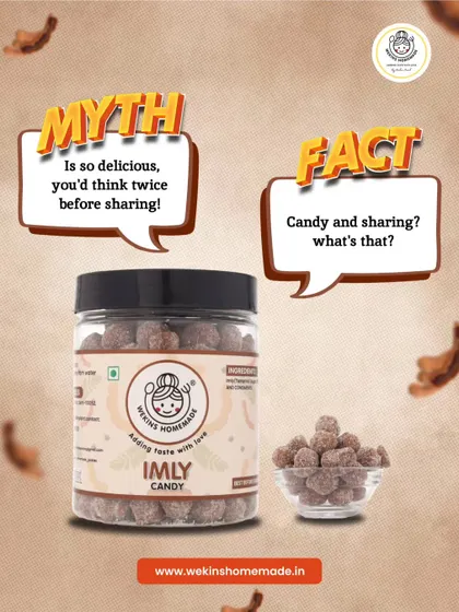 Myth: Our Imly Candy is so delicious, you'd think twice before sharing. Fact: Candy and sharing? What's that? Grab your own jar because this is one treat you won't want to share.