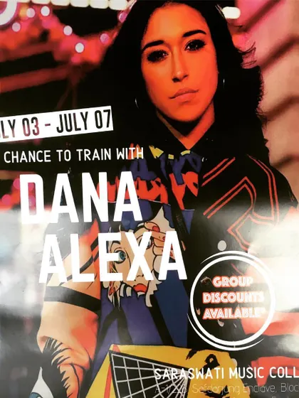 We bring the world's best talent to you. This poster announces our summer intensive workshop with international dance sensation Dana Alexa, giving our students in Delhi a chance to train with a global star.