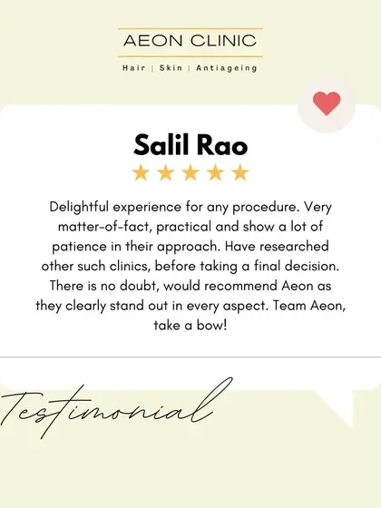 A testimonial from Salil Rao, who praises our matter-of-fact, practical approach and patience. We're proud to stand out in every aspect of care.