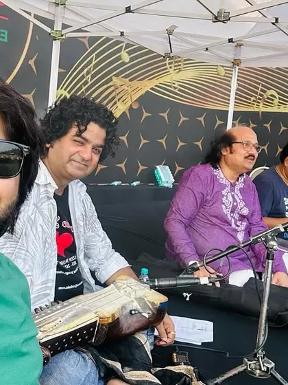 A selfie from the stage during a soundcheck for a gig in Goa.