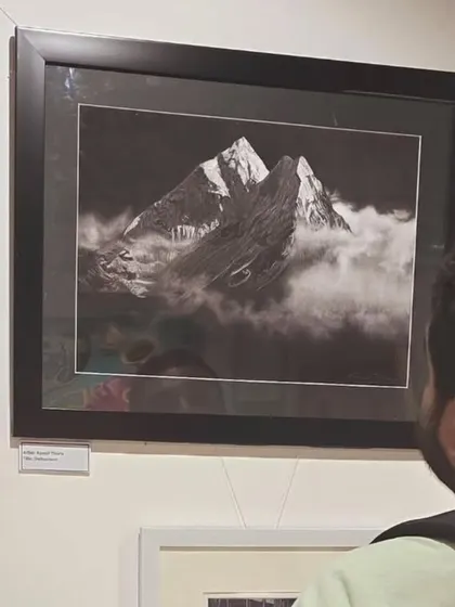 My drawing "The mountain dream" on display at the Anantyam Qala Gallery after being shortlisted in their competition.