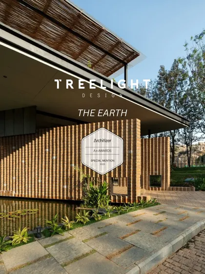 Our project, 'The Earth', received a Special Mention at the 2025 Architizer A+ Awards. This recognition highlights its sustainable design, which uses CSEB blocks and dry-clad granite to minimize environmental impact.