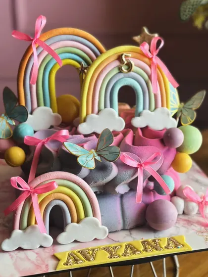 Bright, bold, and baked to perfection. Our rainbow cakes are a celebration in every slice, layered with color, joy, and whimsical details like clouds and butterflies.
