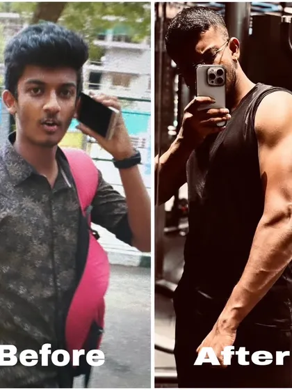 A six-month natural transformation that speaks for itself. Under the guidance of trainer Gagan, this client went from having a thin frame to a lean, muscular build.