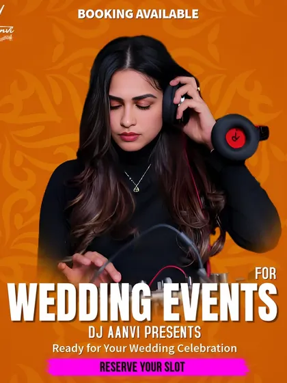 Your wedding deserves a soundtrack as magical as your love story. This poster shows my availability for all wedding events, from the Sangeet to the reception.