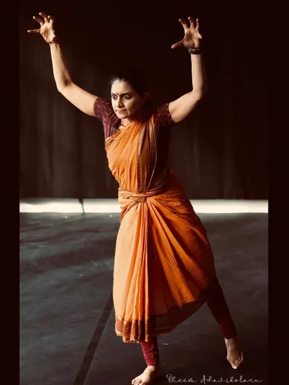 This pose embodies the character of Tukaram's "Mothe Bhoot" or great ghost from *VitthāMāi*. I drew inspiration from Christopher Bruce’s ‘Ghost Dances’ and folk forms like Bhoota Kola and Theyyam to create a character that is both fearsome and liberating.