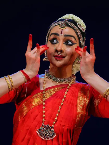 A close up capturing a playful and curious expression, showing the varied emotions a devotee experiences on their path to the divine.