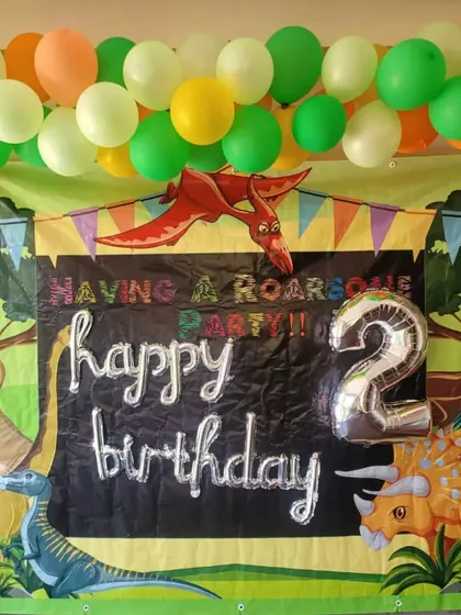 We had a roarsome time at this dinosaur-themed 2nd birthday party! I designed the backdrop and decor to transport the kids back to the age of dinosaurs for a truly prehistoric adventure.