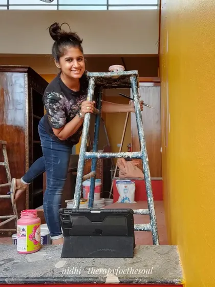 A happy moment in my happy place. Being surrounded by paint, ladders, and a wall waiting for its story is my idea of a perfect day.