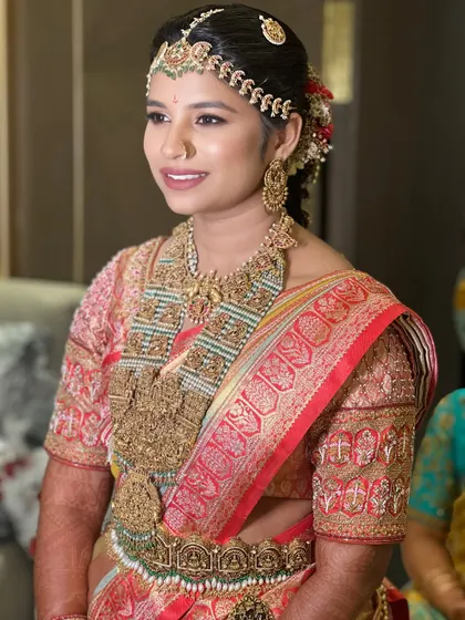 This bride's happy expression is everything. I teach my students how to create makeup that feels lightweight and comfortable, allowing the bride's natural joy to be the focus.