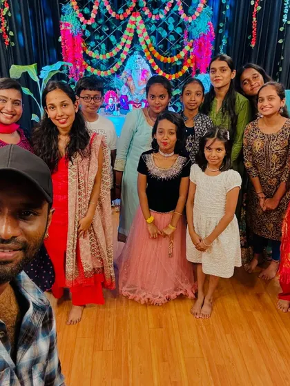 A group selfie with all our students during the Ganesh Chaturthi celebration. The more, the merrier.