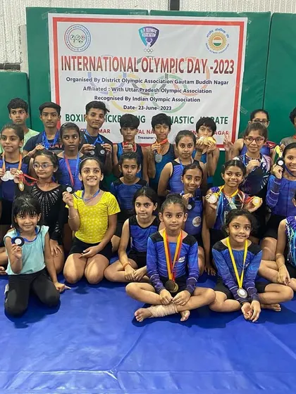 Our team of medal winners at the World Olympic Day competition. So many happy faces.