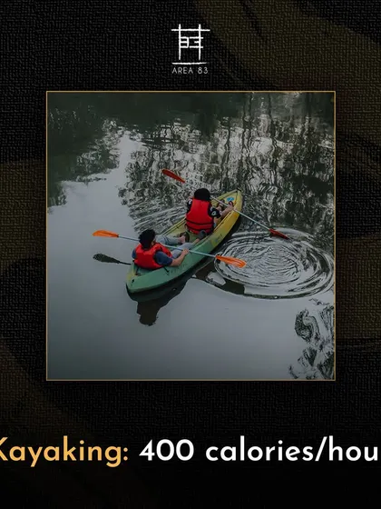 Kayaking is not only relaxing but also a great workout, burning around 400 calories per hour.