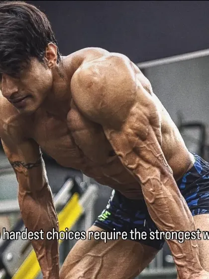 Bigger goals demand greater sacrifices. This image captures the extreme vascularity and leanness required for peak aesthetics, a result of immense discipline.