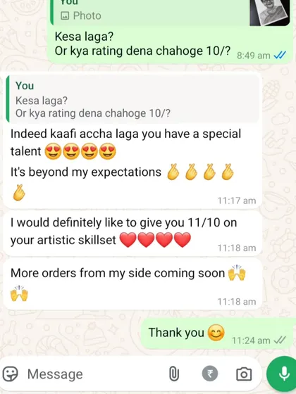 "It's beyond my expectations... I would definitely like to give you 11/10". This feedback from my Raipur client made my day.
