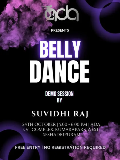 Get ready to move your hips! We are hosting a free Belly Dance demo session with Suvidhi Raj. It's the perfect opportunity to try this amazing dance style.