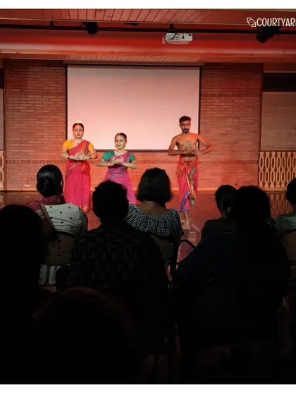 The performers from Attakkalari taking a bow. It was a pleasure to host these talented dancers and celebrate their unique fusion of traditional and modern forms.