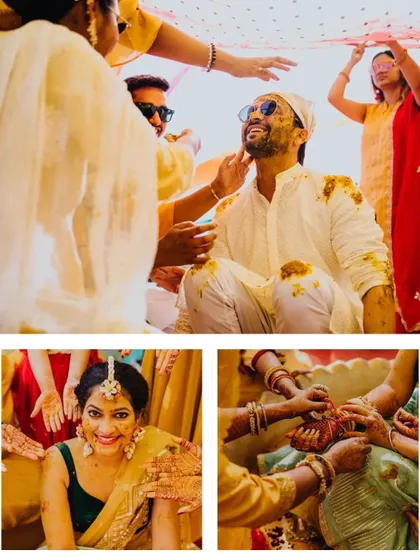 Glimpses from Jyotsna and Prateek's vibrant Haldi ceremony, filled with color, tradition, and lots of laughter.