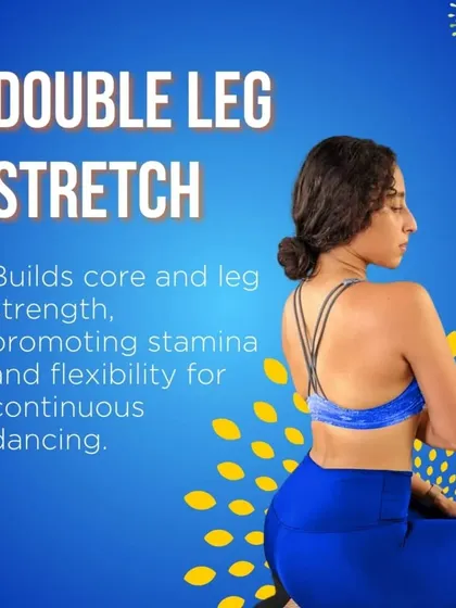 The double leg stretch builds core and leg strength, promoting the stamina and flexibility you need for continuous dancing.