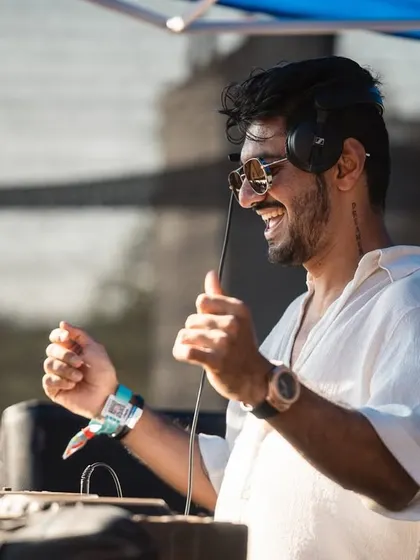 Thumbs up and good vibes from the Sunburn deck. It's not just about playing music; it's about sharing a positive and energetic experience with everyone there.