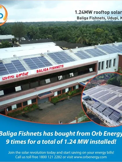 Baliga Fishnets, a leading fishnet manufacturer, has purchased from us 9 times, expanding their initial 160-kilowatt system to a total of 1.24 megawatts. They now save INR 1.4 crores per annum.