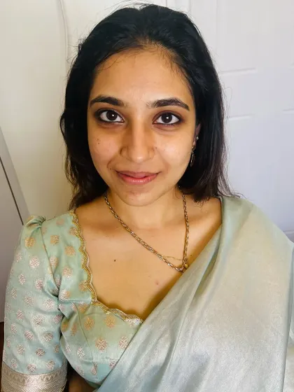 Here is Mahima before we began. Her natural beauty is the perfect canvas.