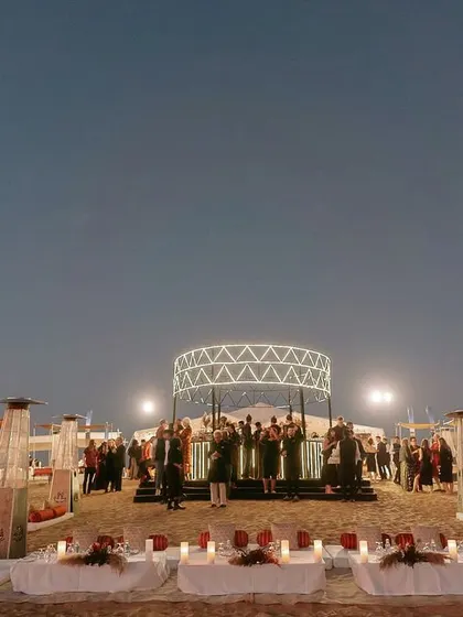 We transformed the vast Thar desert into an epic welcome party under the stars. This shows our love for taking on unconventional locations, letting the natural landscape take center stage while we handle the complex logistics of creating a luxurious experience from scratch.