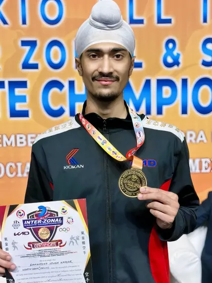 Securing the Gold Medal at the All India Inter-Zonal Karate Championship. Believing in yourself is the first secret to success.