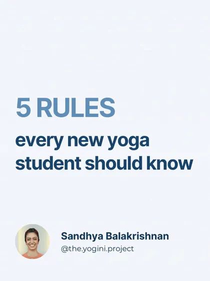 A carousel post on five rules every new yoga student should know to get the most out of their class experience.