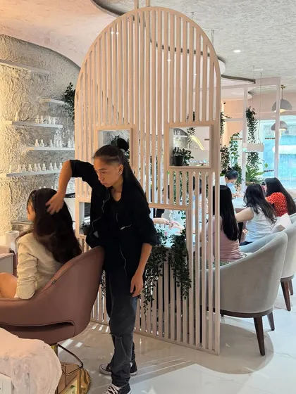Watch the magic happen. In our studio, you can sit back and relax while our talented stylists get to work on your hair transformation. It's service and style in one beautiful space.