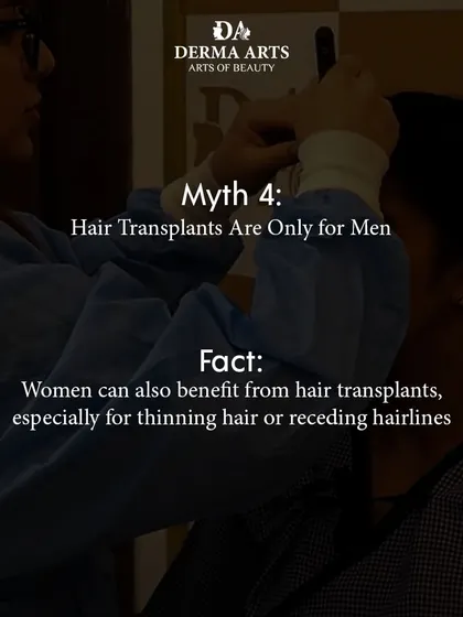 Myth: Hair transplants are only for men. Fact: Women experiencing thinning hair or receding hairlines can also be excellent candidates for a transplant. We create customized plans for everyone.