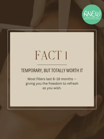 Fact 1: Most fillers are temporary, lasting 6-18 months. This gives you the freedom to refresh your look as you wish without a permanent commitment.