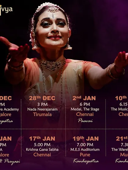My tour schedule for the Margazhi and Thai months, a time filled with dance and music across India.