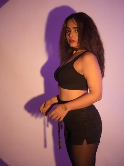 A portrait under purple light before a show in New Delhi. This was for a gig where I was bringing my softer side out, playing a mesmerizing deep house set.