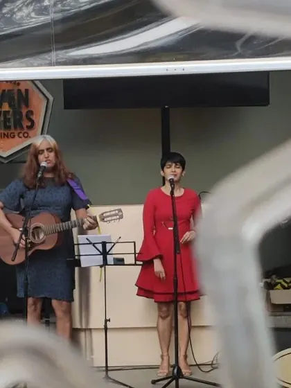 My band Midnight Poppies performing as a duo. We adapt our setup to fit the venue, from breweries to larger stages, always focusing on delivering our original music with passion.