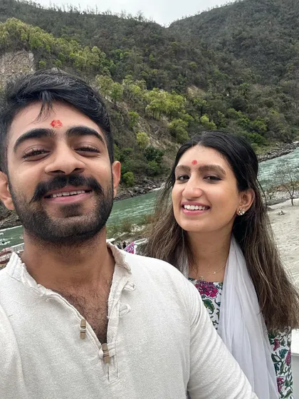 A happy selfie from our time in Rishikesh. The positive vibes and beautiful scenery always leave me feeling energized and grateful.