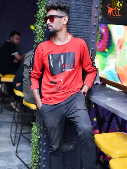 Leaning against a sound system at a venue. Music is always a part of my environment, whether I'm playing or just hanging out.