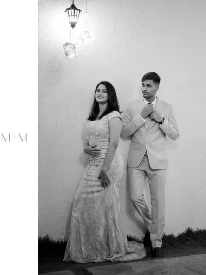 A duplicate of the classic black and white portrait, a timeless addition to their wedding story.
